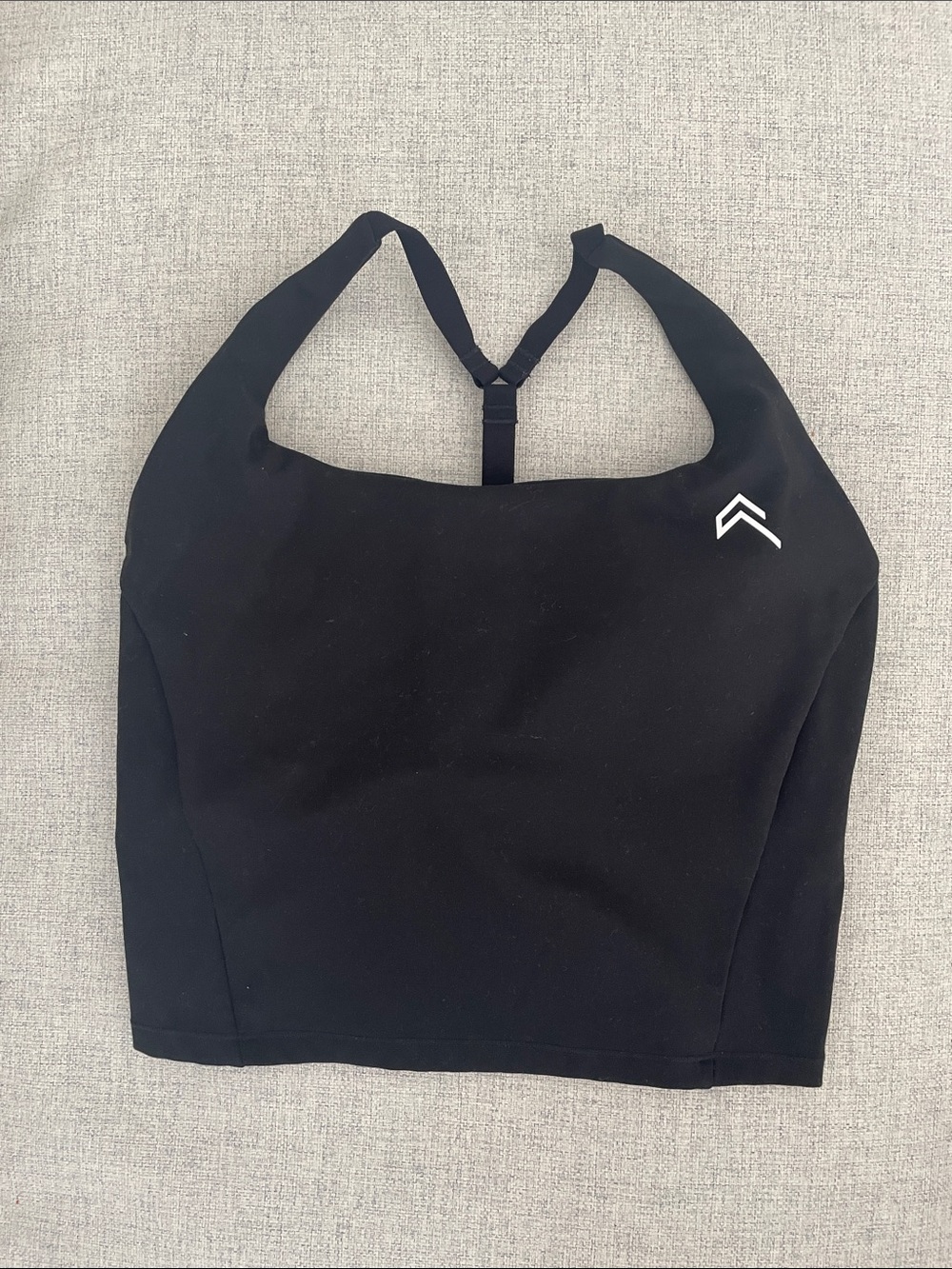 Oner Active Timeless Square Neck Mid Tank Top with White Logo - Black Size M